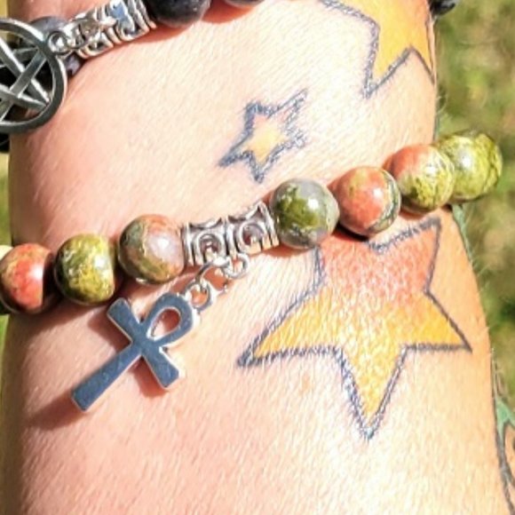 Unakite Jasper Charm Bracelet - Picture 3 of 3